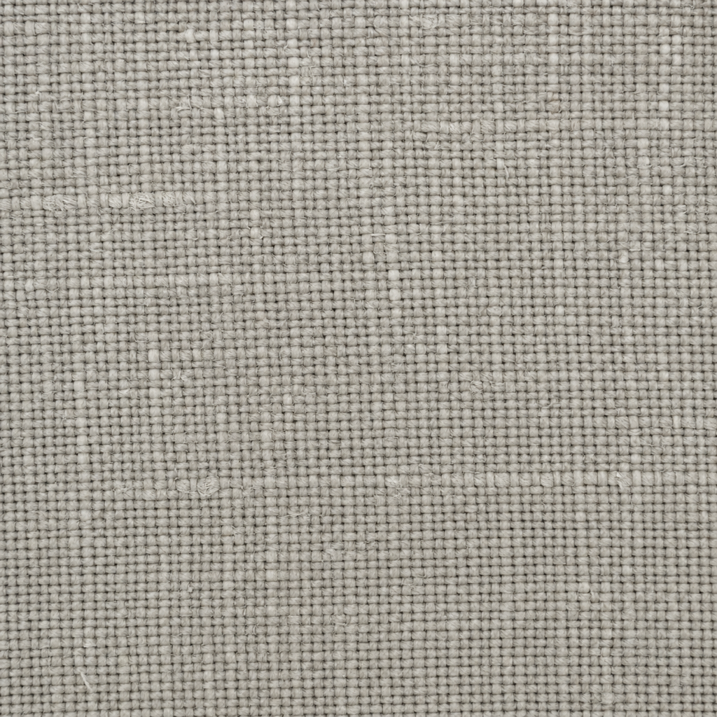 Close-up of stone-grey linen upholstery fabric